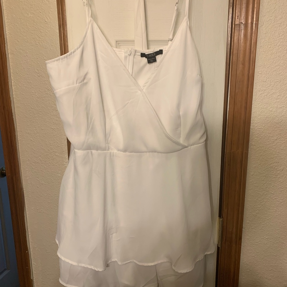 White romper with belt